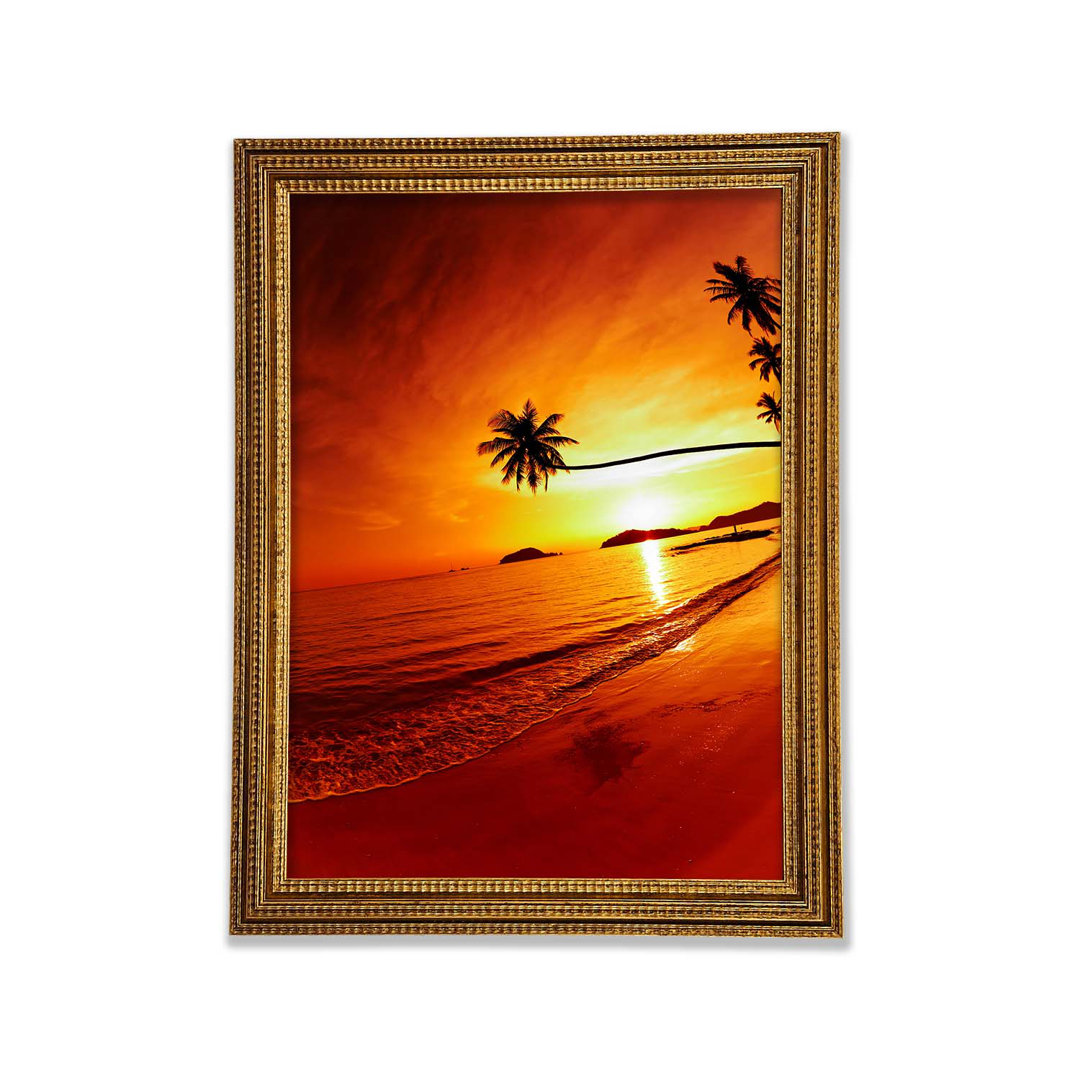 Ocean Sunset Palm - Einzelne Bilderrahmen Kunstdrucke