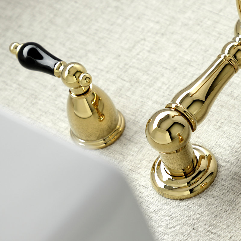 Kingston Brass Duchess Two-Handle Wall Mount Bathroom Faucet, Polished Brass
