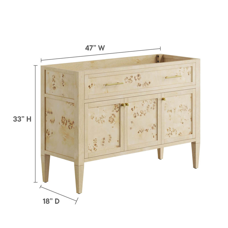 Elysian 48" Light Brown Mango Wood Double Bathroom Vanity