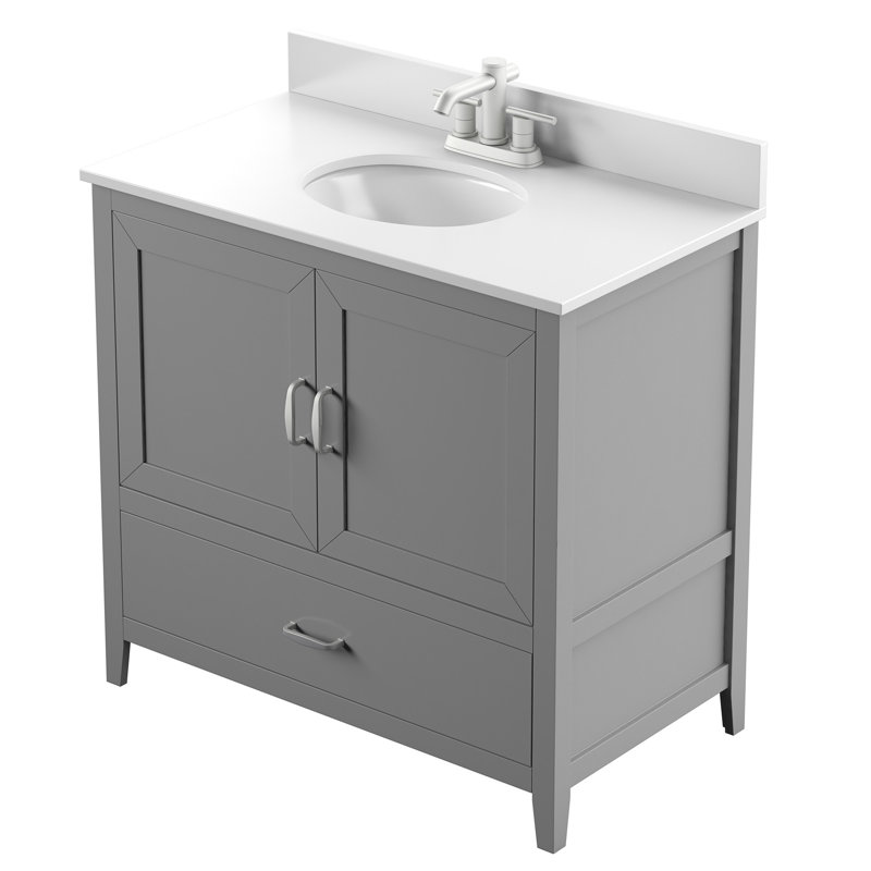 Ensemble de meuble-lavabo simple 35,88 po Ahner, Gris Huron