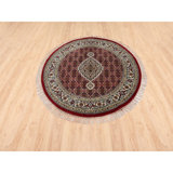 Mascaro One-of-a-Kind 4'1" Round Silk Area Rug in Red