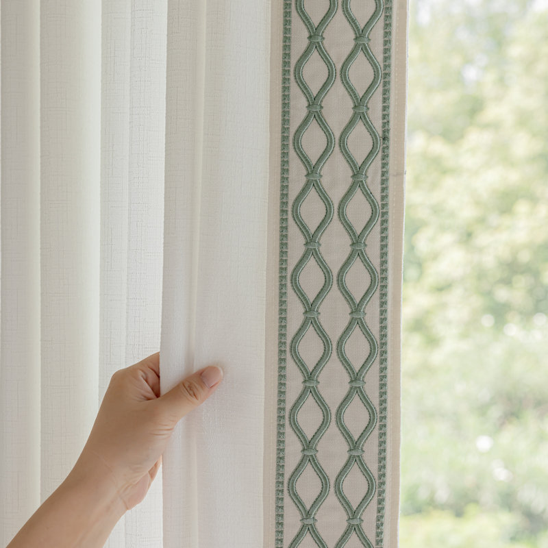 Paire de rideaux semi-transparents en lin Alexia, L 50 po x L 108 po