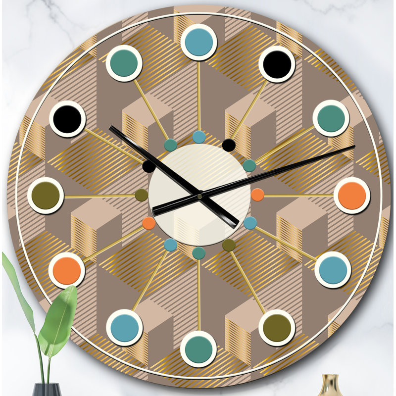 Horloge murale rétro Mid-Century, Surdimensionné