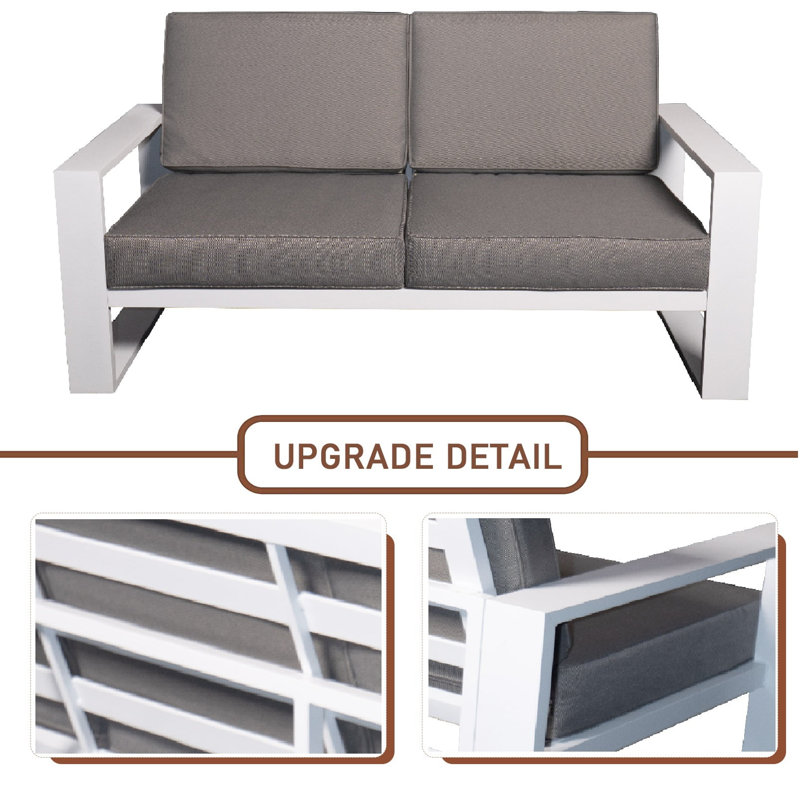 Ensemble repas extérieur pour 6 personnes Makennah, H 25,2 po x L 40,35 po x l 40,35 po