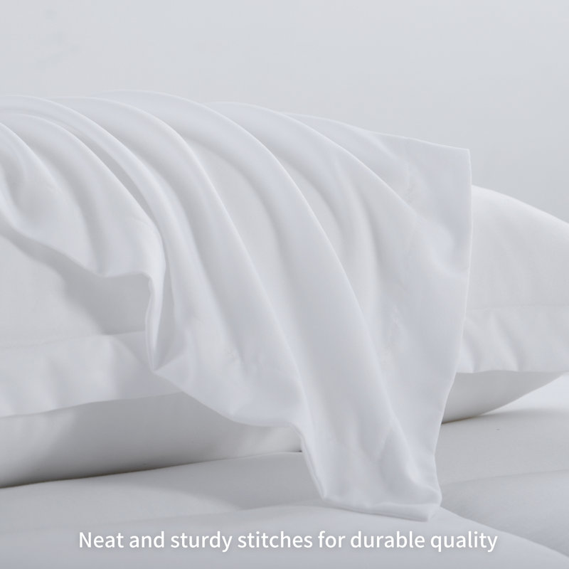 White Twin Reversible Down Alternative Microfiber Comforter Set