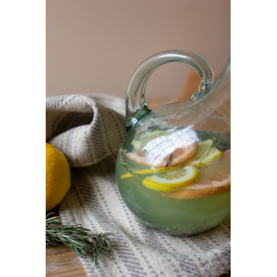 Petit vase en verre recyclé soufflé à la main H 8 po transparent