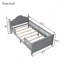Lit simple pour enfants, lit plateforme simple en bois avec tête de lit, pied de lit et garde-corps de sécurité-418583902-418583901
