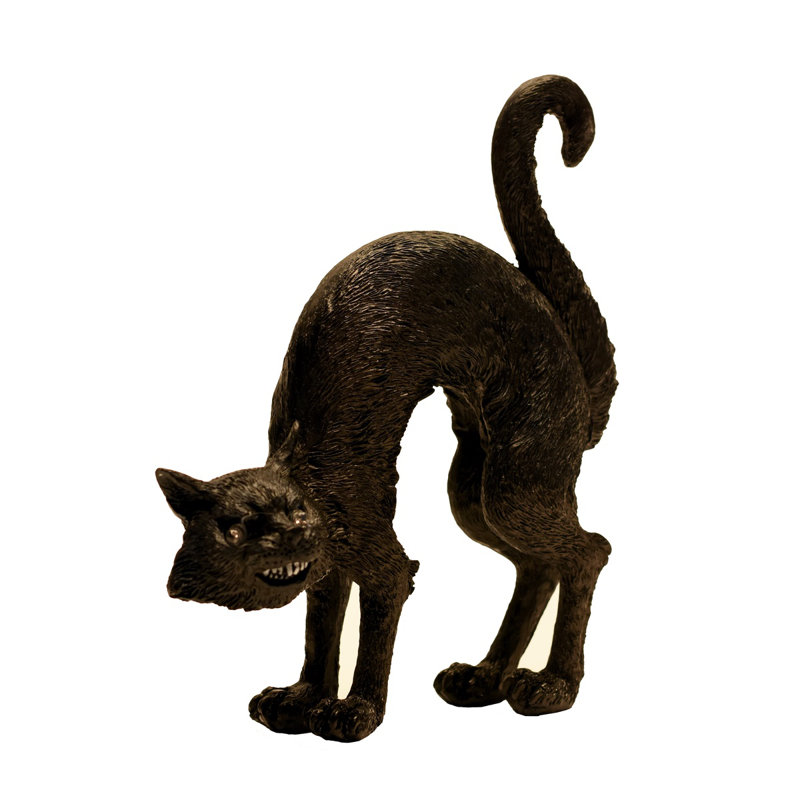 Spooky Black Cat Light Up Glow Eyes LED Halloween Party Decor Haunted House Prop Spooky Black Cat Light Up Glow Eyes LED Halloween Party Decor Haunted House Prop