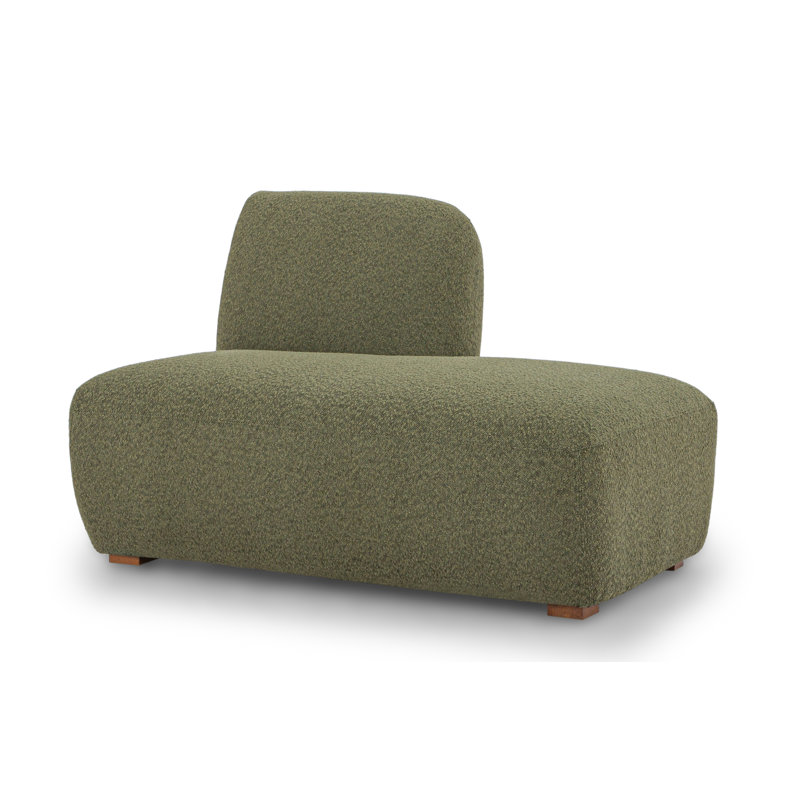 Jainie Upholstered Chaise Lounge, Right Hand Facing, Army Performance Boucle