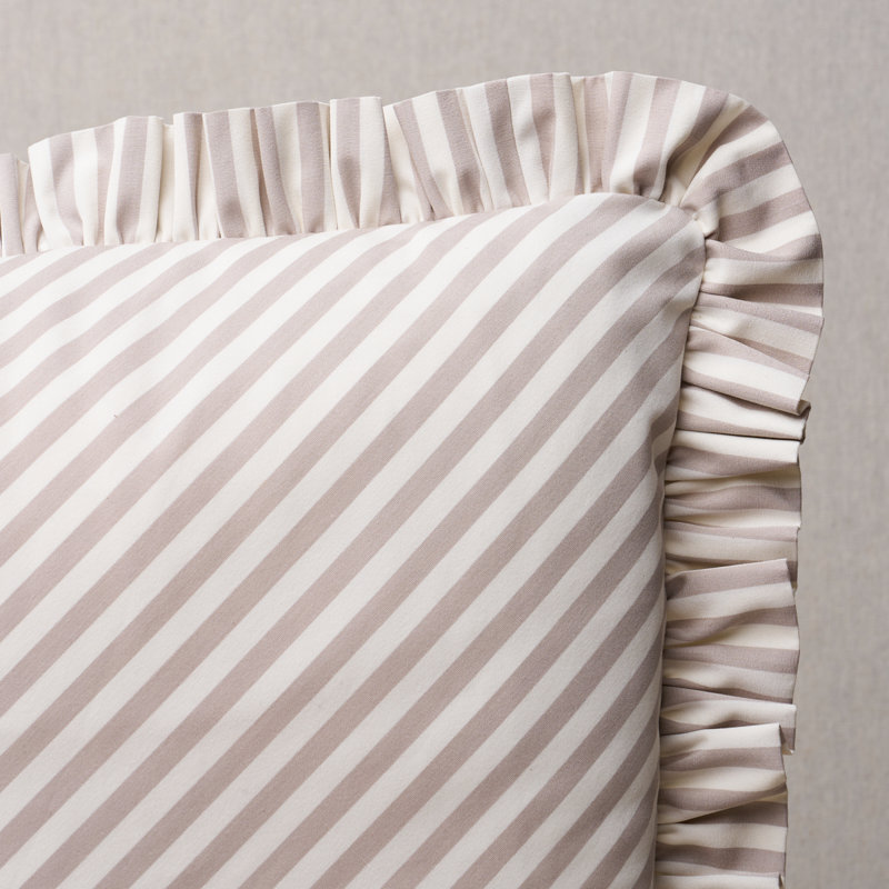 Brigitte Stripe Pillow, 18" x 18", Tan