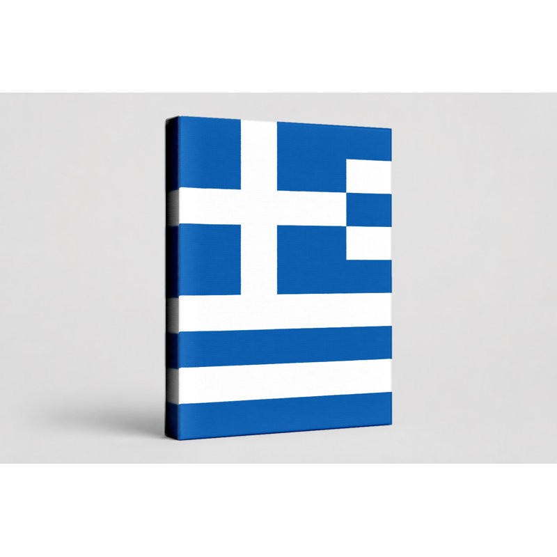 Drapeau de la Grèce sur toile - fierté nationale grecque, art mural, H 18 po x l 12 po