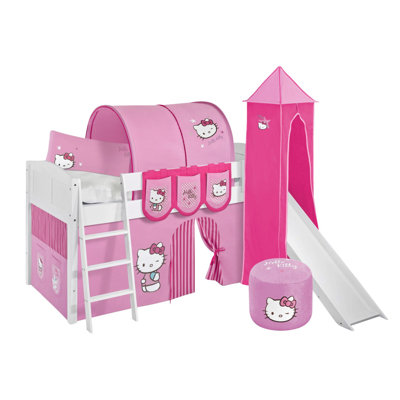 Hello Kitty European Single (90 x 200cm) Mid Sleeper Bed with Textile Set