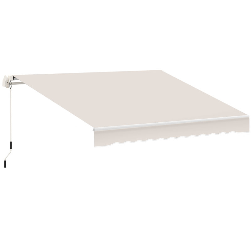 Auvent de terrasse 8 pi x 7 pi, beige - Pare-soleil d'extérieur manuel pour terrasse, réglable pour offrir un excellent réglage de la chaleur rétractable 8 X 7