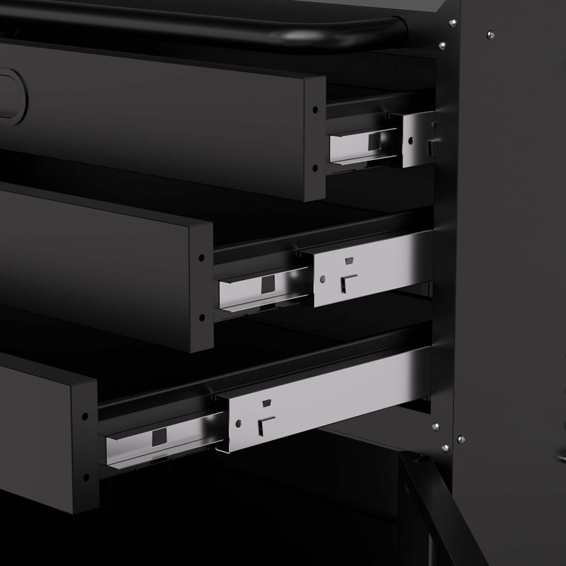 Rolling Metal Tool Cabinet - Heavy Duty Garage Storage with Lockable Doors & 3 Drawers
