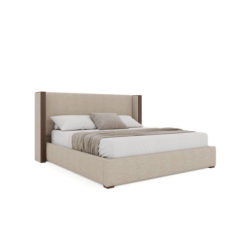 Lit tapissier bas Irenne, Lin, Grand