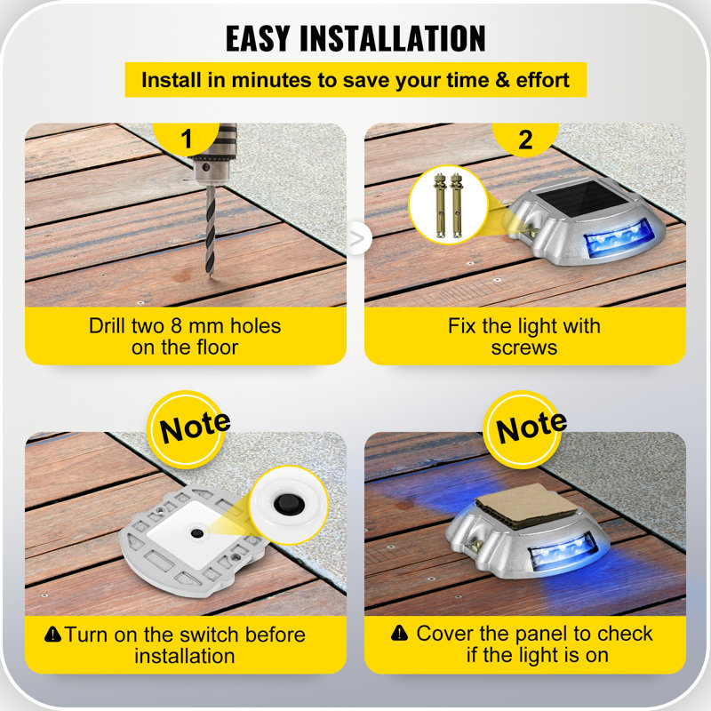 Blue LED Solar Powered Aluminum Pathway Lights Multipack