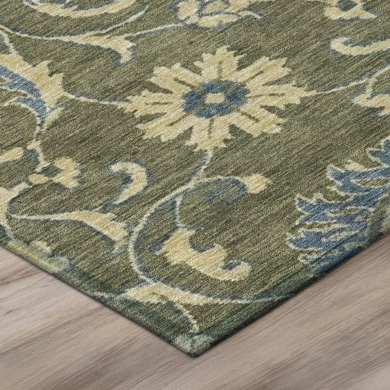 Tapis lavable à la machine intérieur / extérieur ACN2966, Olive, 9' x 12'
