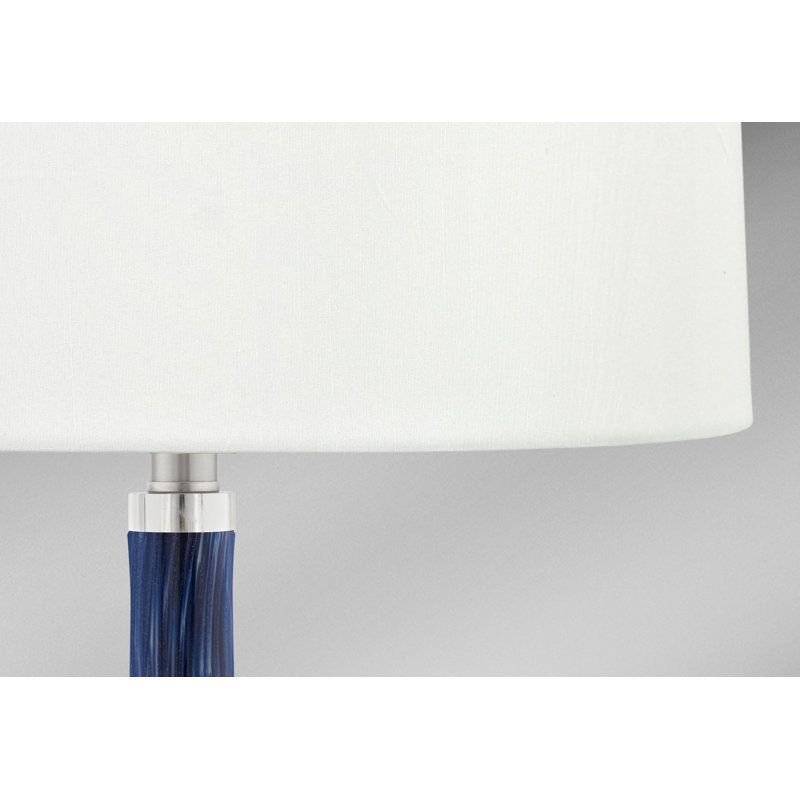 Lampe de table en verre bleu et blanc 34 po Brescia