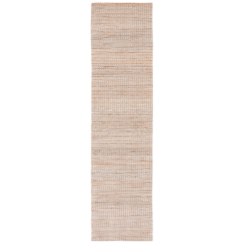 Tapis naturel / ivoire touffeté à la main Atiyanna, Tapis de couloir 2 pi 3 po x 11 pi