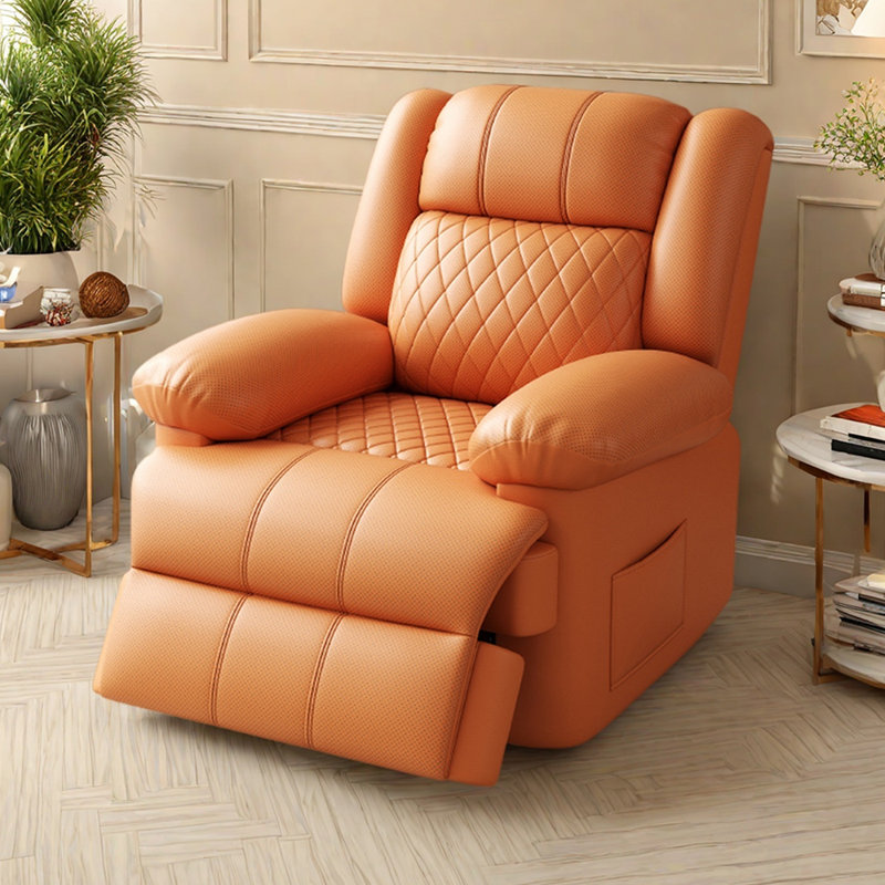 Single Multi-Functional Ergonomic Casual Recliner, Orange
