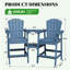 Ensemble de chaises Adirondack d'extérieur en PEHD Wolak avec plateau amovible-88582164