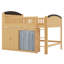 Structure de lit mezzanine pour enfants avec armoire de rangement, garde-robe, lumières DEL et garde-corps de sécurité-913099564