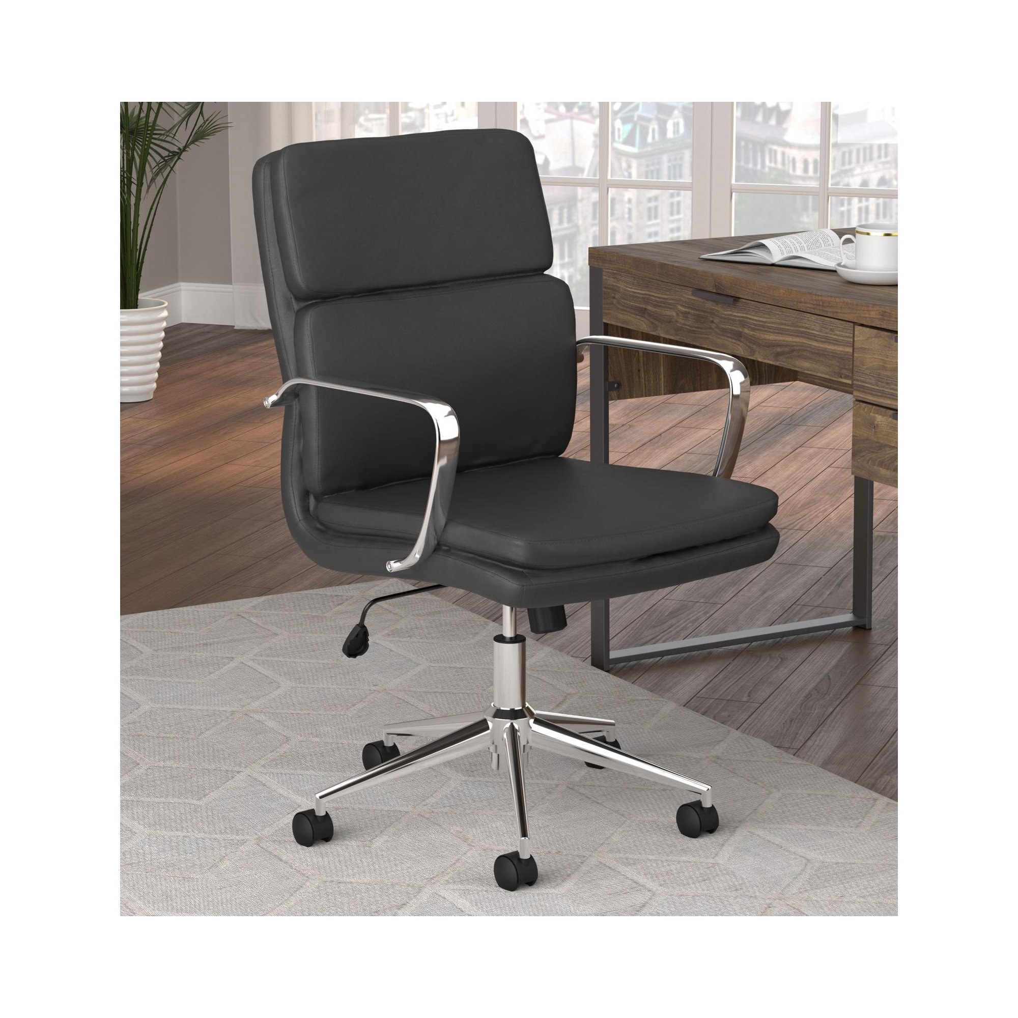 Rusanka Swivel Office Chair, 21", Black