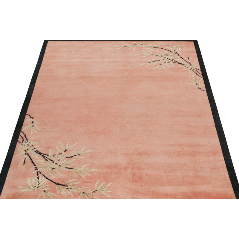 Hand Knotted Wool Floral Area Rug, Rectangle 10' x 14'