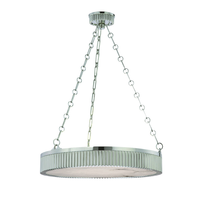 Luminaire suspendu cylindrique à 5 lumières Lynden, 22 po / nickel poli