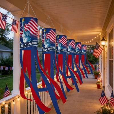 Independence Day Windmill Flag Patriotic Outdoor Decoration Independence Day Americans Flag Style Pennant Decorated With Red White And Blue