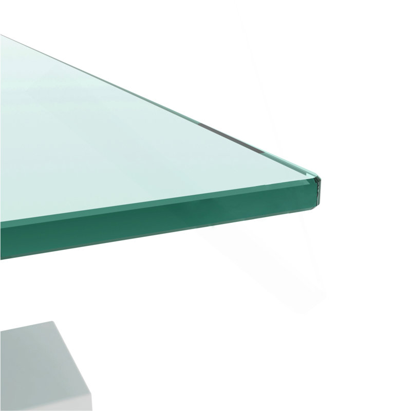 Rectangle Black Glass Coffee Table, Clear, Black