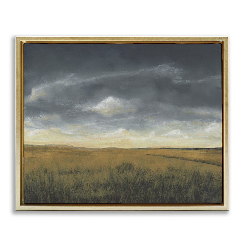 «Stormy Meadow Clouds», art mural sur toile flottant noir, design par Michael Willett, H 25 po x l 31 po