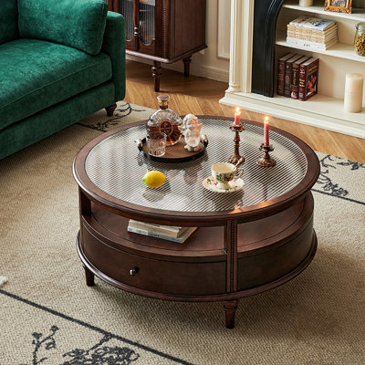 Retro coffee table with glass top