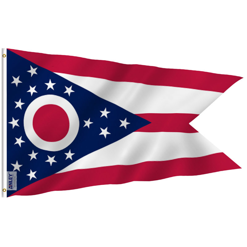 Drapeau de maison en polyester 36 po x 60 po Ohio State Flag