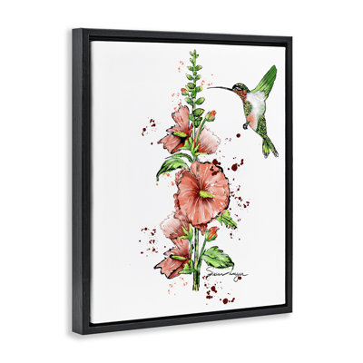 Cadre flottant Hummingbird and Hollyhock, design par Susan Lugar