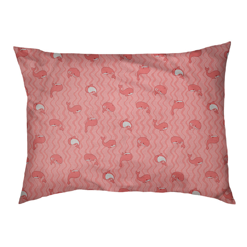 Coussin pour chien Campion Whales, Brique de feu / blanc, Très grand (l 52 po x P 42 po x H 17 po)