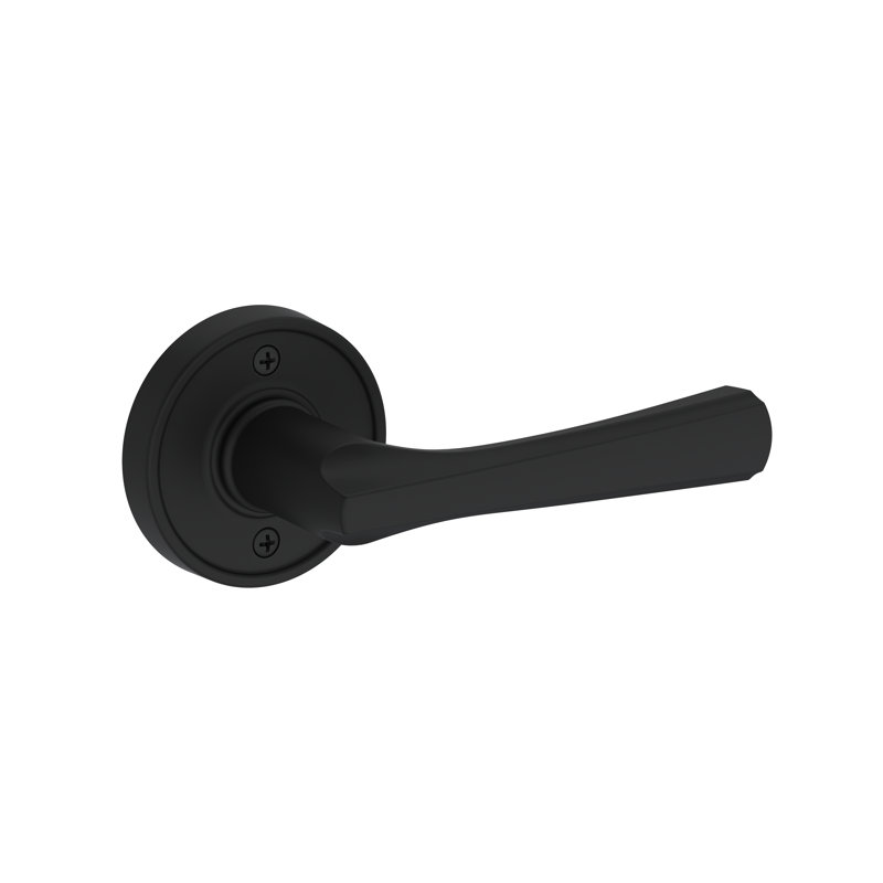 Wyndcliff Passage Lever with Recessed Round Rose in Venetian Bronze, Matte Black