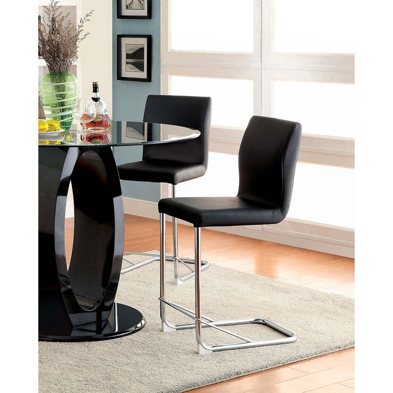 Leatherette 2Pcs Counter Height Dining Chairs