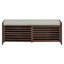 Banc de rangement patiné avec placage d'acacia-106900668