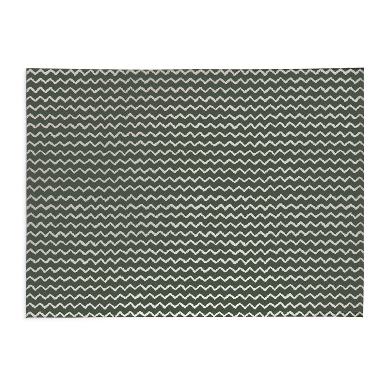 Chevron Wave Non-Slip Outdoor Rug, Rectangle 2' x 3'