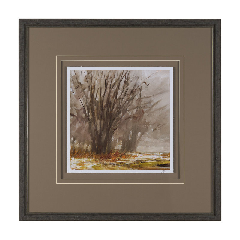 «In The Village By Studio», œuvre d'art texturée encadrée sous verre, Automne dans le village II