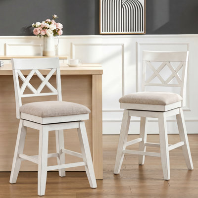 Tabouret de bar en bois massif Modern Farmhouse
