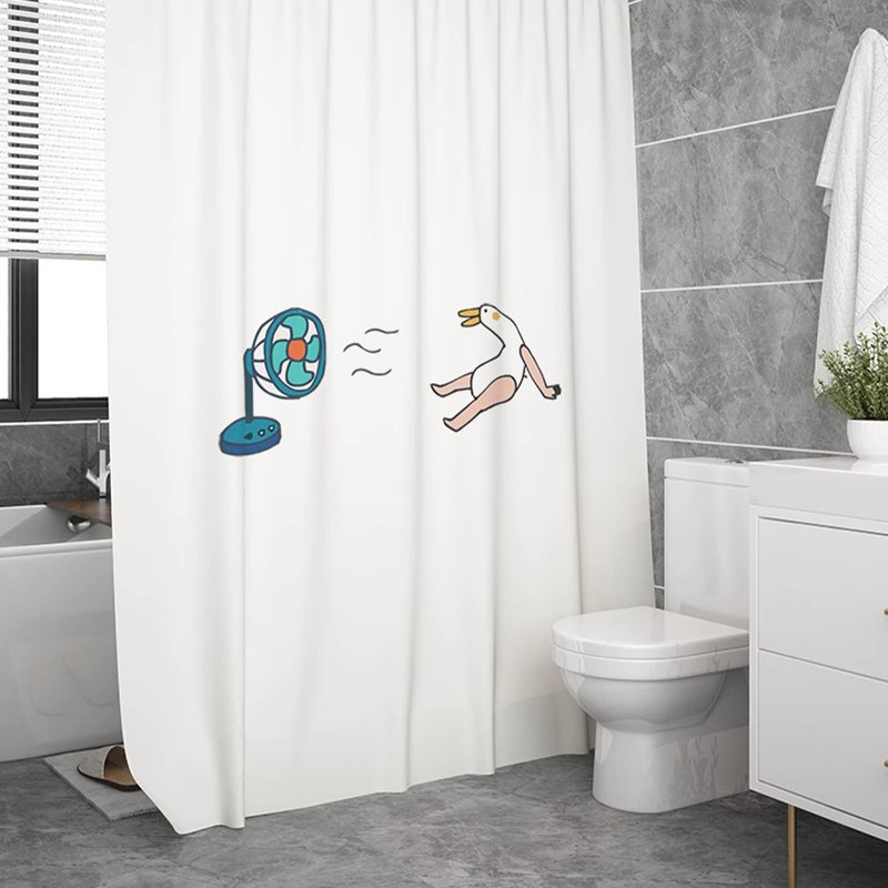 Rideau de douche en polyester avec crochets