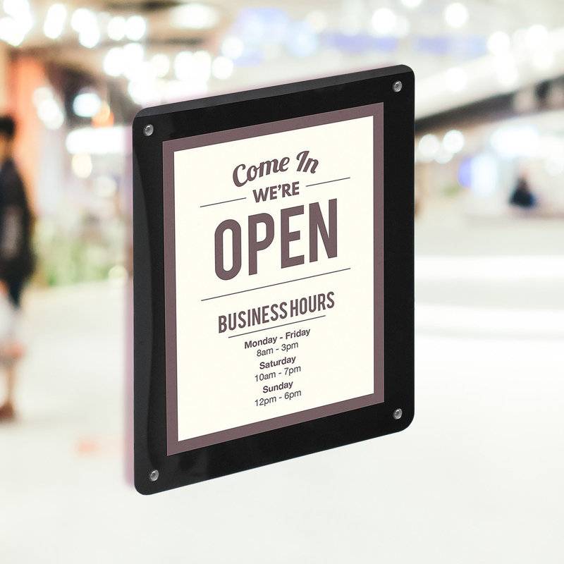 Black 8.5" x 11" Window Sign Holder Frame with Suction Cups, 2-Pack