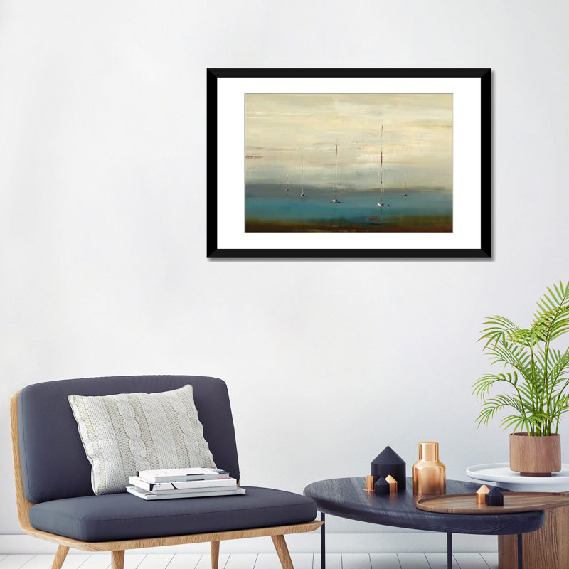 « marining paix », reproduction d’impression sur toile, H 24 po x l 32 po x P 1 po, Papier avec cadre noir, Blanc