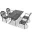 Mobilier de patio noir avec coussins - structure en aluminium, corrosion, conception ergonomique toutes saisons, sièges confortables résistants aux intempéries