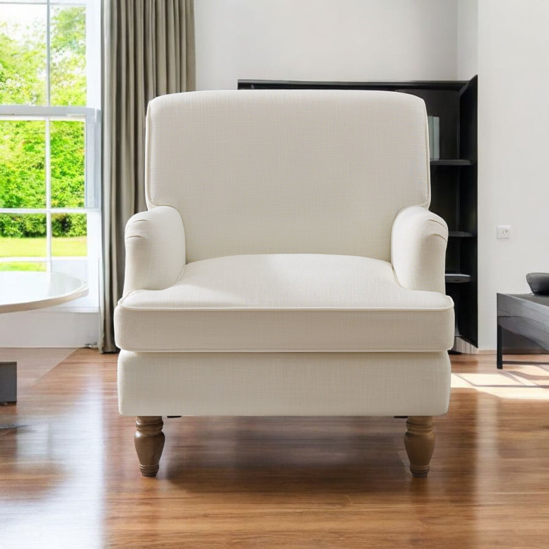 Fauteuil 29,5 po l 29,5 po, Crème, crème