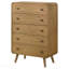 Commode de chambre à coucher 5 tiroirs Light Ash