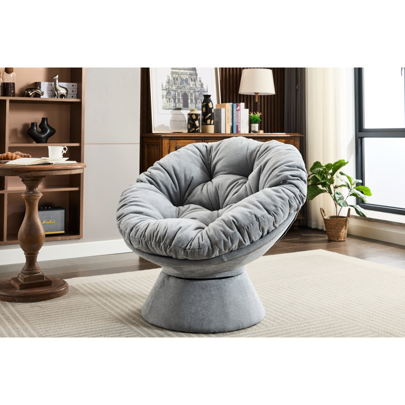 Fauteuil d'appoint pivotant à 360 degrés - Chenille grise