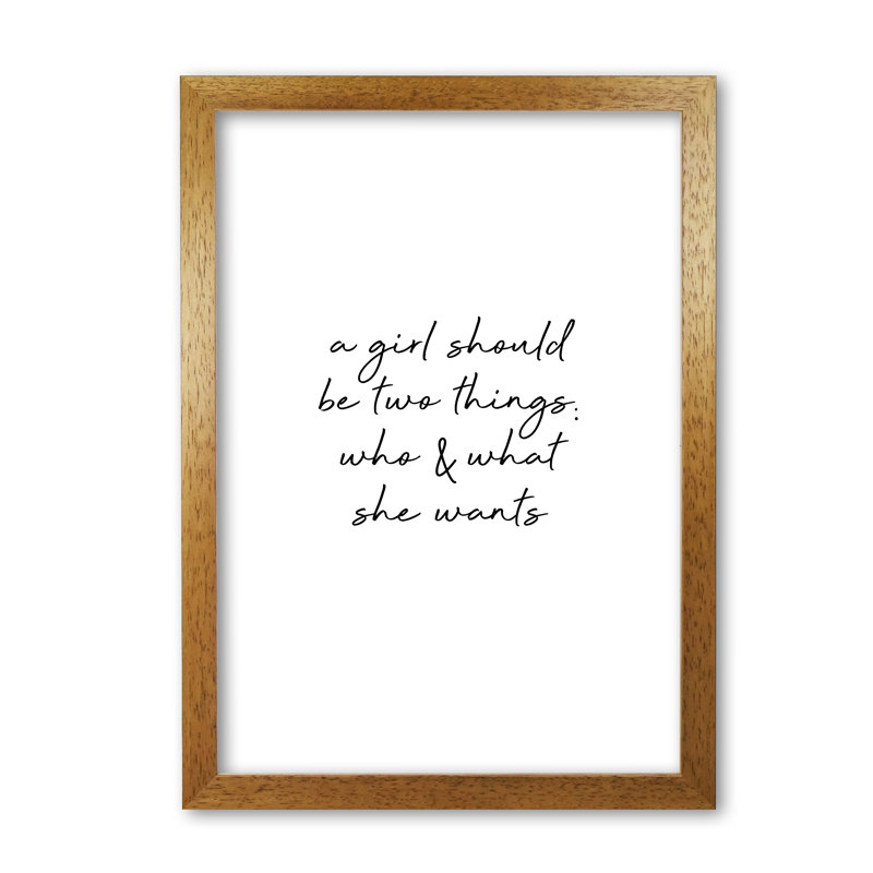 Who And What She - Print, Honey Oak Frame, 60 cm H x 42 cm W x 5 cm D